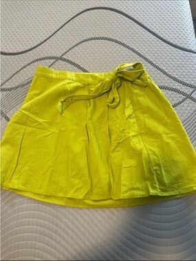 a new day Bright Yellow Tie-Waist Circle Skirt